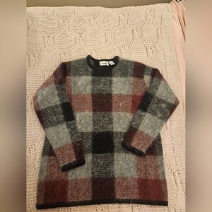 Paul Harris mohair sweater vtg plaid sweater